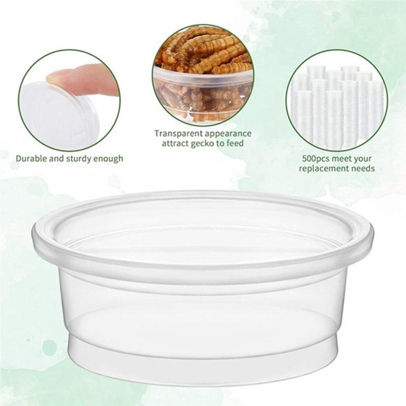 Reptile Feeding Bowls 120 Pcs Crested Gecko Food And Water Feeding Cups, For Lizard And Small Pet Ledge Supplies Feeder
