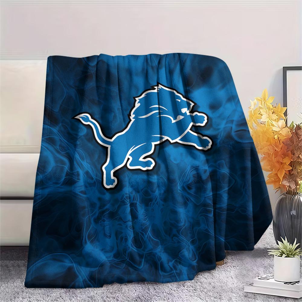 Detroit Lions Print Flannel Blanket, High quality Comfortable for All Seasons, Home Decor, Warmth and Comfort, Perfect for Christmas Gifts