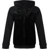 Women's Black Faux Fur Panel Hooded Knit Jacket DY5768