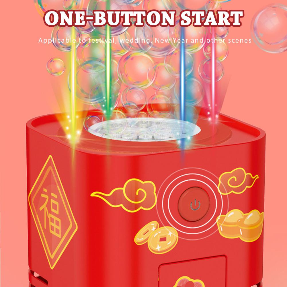 New Year Fireworks Bubble Machine Atmosphere Toys Colorful Lighting Sound Effects For Party Birthday Outdoor Garden Accessories