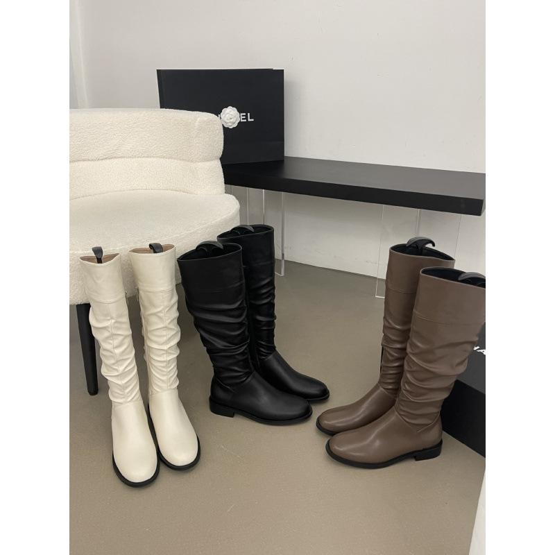 Pleated Pile Boots Tall Boots Long Boots Platform Boots Women's Elastic Skinny Boots Height Boots Knight Spice Girls Boots