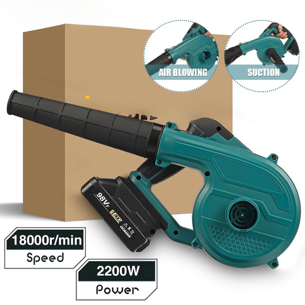 288V 1500W Cordless Air Blower 180°Rotation 19000R/Min Electric Suction & Blowing Leaf Dust Collector Cleaner