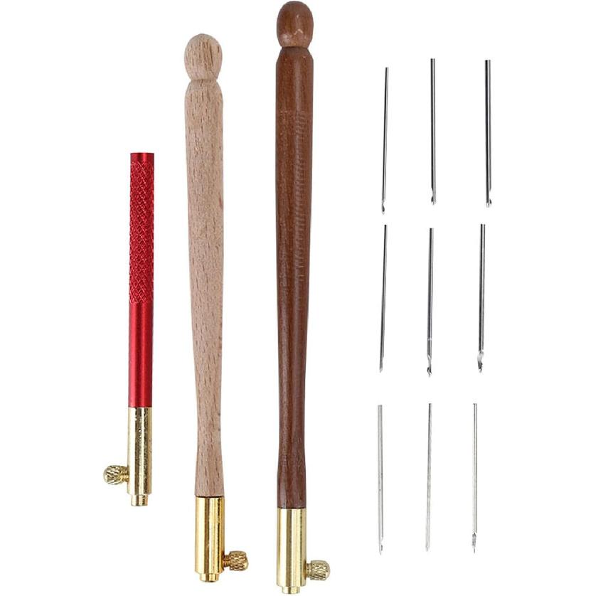 Estink Crochet Hooks, Embroidery, Beading, Knitting, Sewing Tool - Stainless Steel, Brown