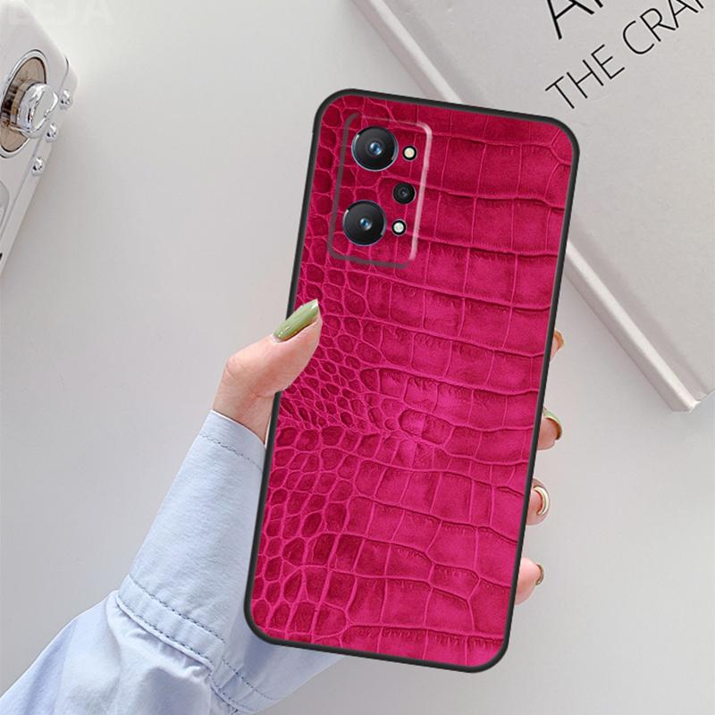 Crocodile Pattern Print For Realme 11 10 12 13 14 Pro Plus GT 5 6 6T GT7 Pro C67 C61 C53 C51 C21Y C25S C55 C75 Case