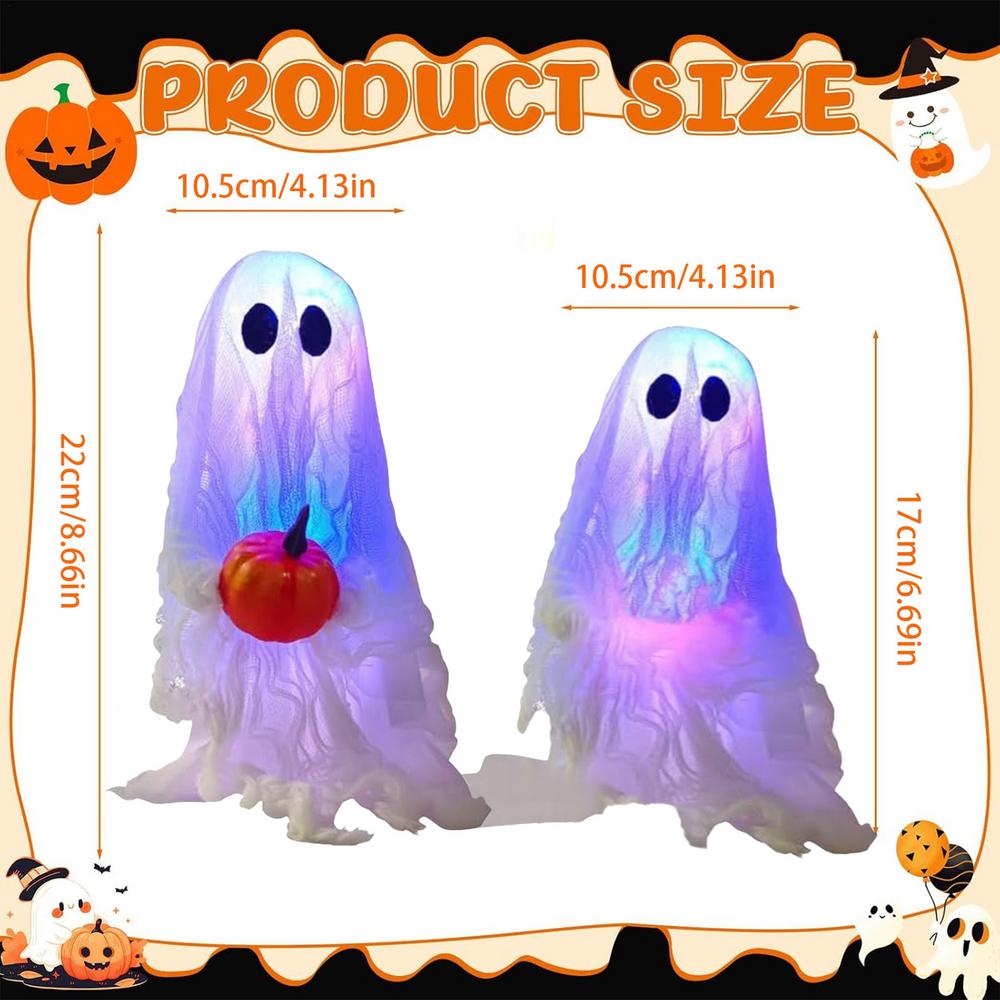2Pcs Ghost Halloween Figurine Halloween Ghost Decorations Halloween ghost table decoration for garden party Halloween theme