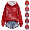 Women's Christmas Print Hoodie Casual Long Sleeve Pullover Sweatshirt for Holiday Winter Wear