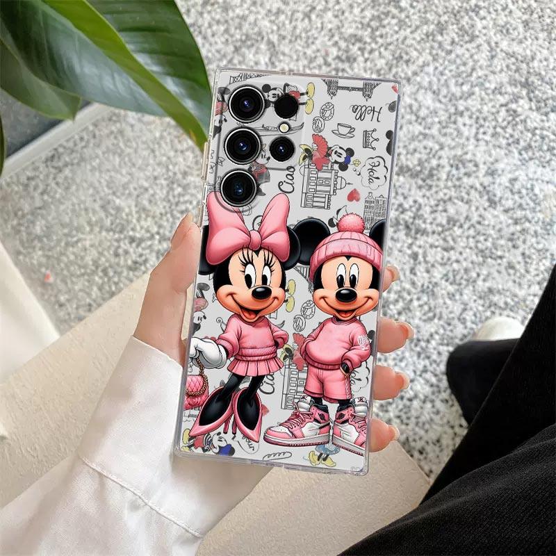 Mickey Minnie Brand Transparent Case For Samsung Galaxy S26 S25 Ultra S24 S22 S26 Plus S20 S23 S21 S25 FE 5G Clear Silicon Cover
