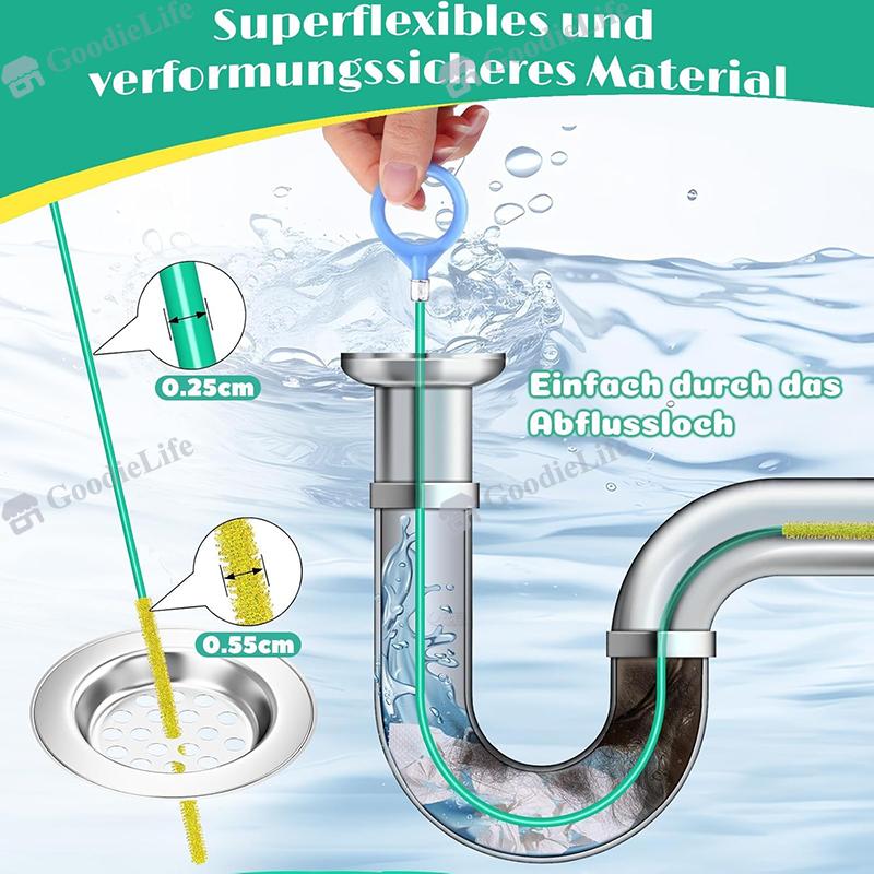 Drain Cleaner Spiral Hook Sticks Pack of 4,90 cm Anti-Break Steel with Nylon Coating,Drain Cleaner and Hair Catcher for Bathtub,Sewers