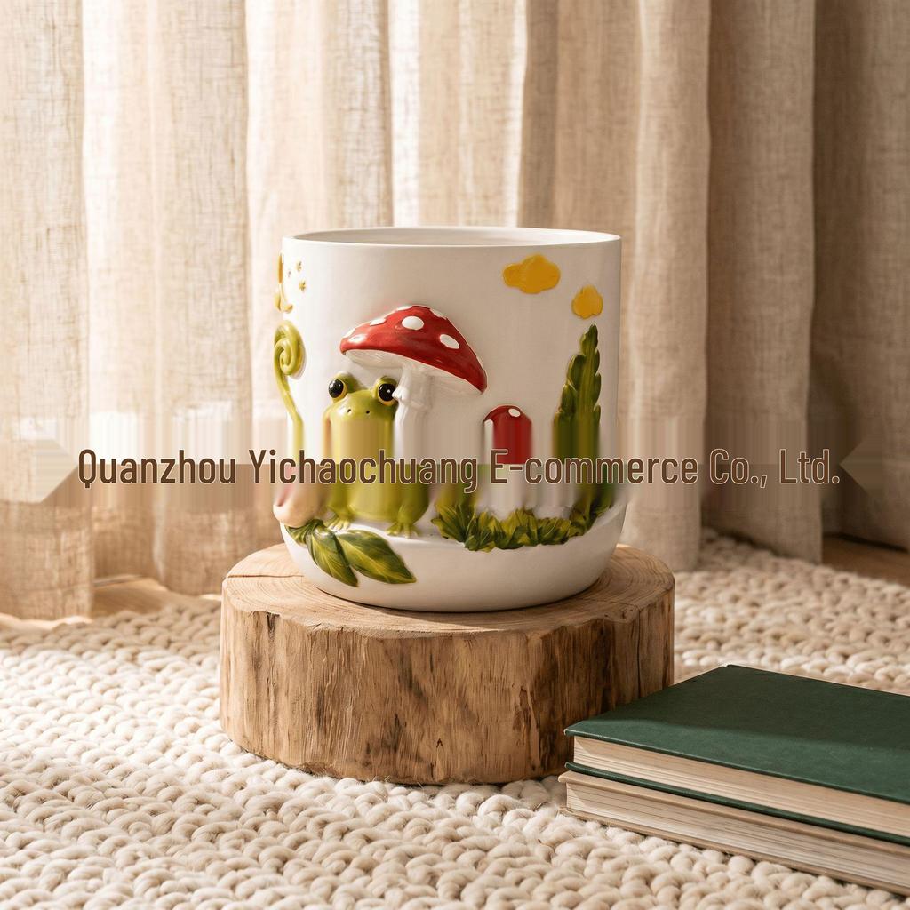 American Style Mushroom Frog Resin Vase - Outdoor Garden & Windowsill Flower Pot Home Decor