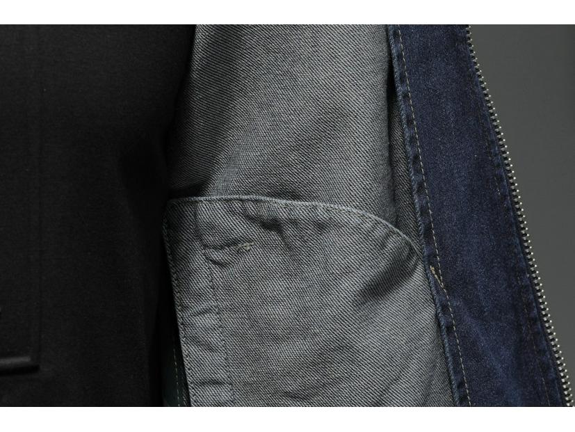 Men's Trendy Retro Stand-up Collar Denim Jacket - Spring & Autumn European Motorcycle Style