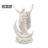 3D Carved Sculpture Printed Greek Goddess Figurine, Crescent Statue, Resin Small Decorative Statue Ornaments for Home Office Desktop Bookshelf