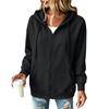 Women's Color Zip Up Hooded Sweatshirt Casual Activewear Top