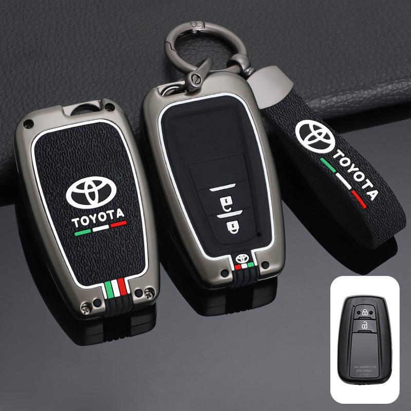 Zinc Alloy+Silicone Car Remote Key Case Cover For Toyota Prius Camry Corolla C-HR CHR RAV4 Prado 2018 2019 Keychain Accessories