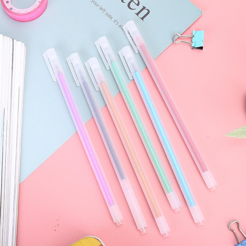 10Pcs Transparent Frosted Watercolor Pens, Used for Office Work, Problem Solving, Signature Writing, Diaries, Notes, Student Classroom Prizes, Friend