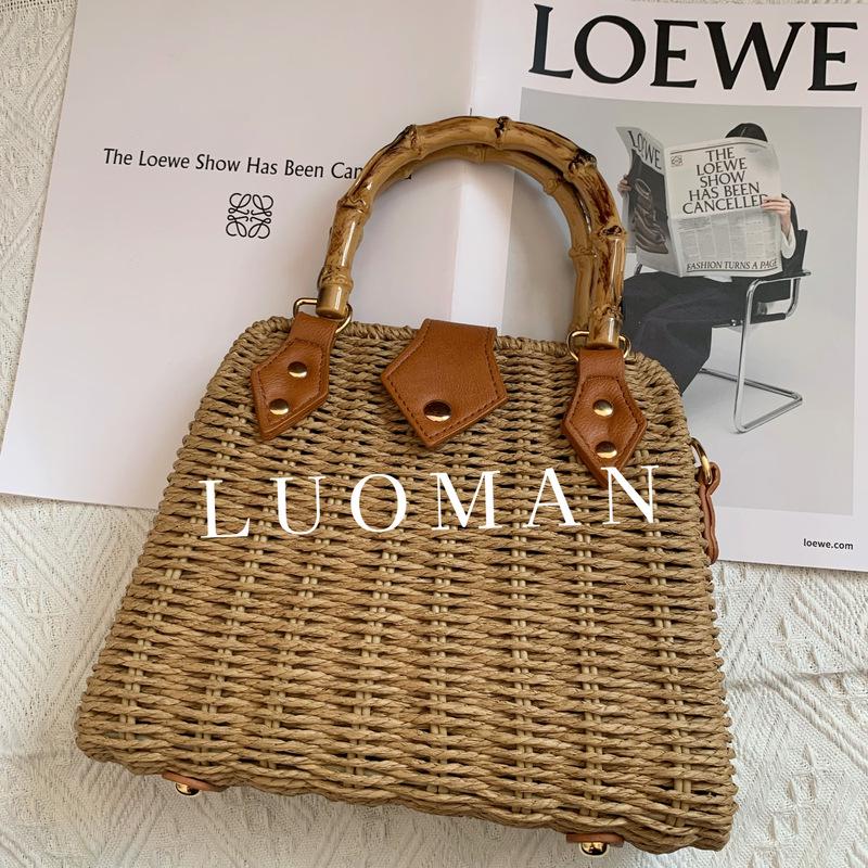 Damska Ręcznie Robiona Pleciona Torba Crossbody ze Słomy - Styl Mori Holiday