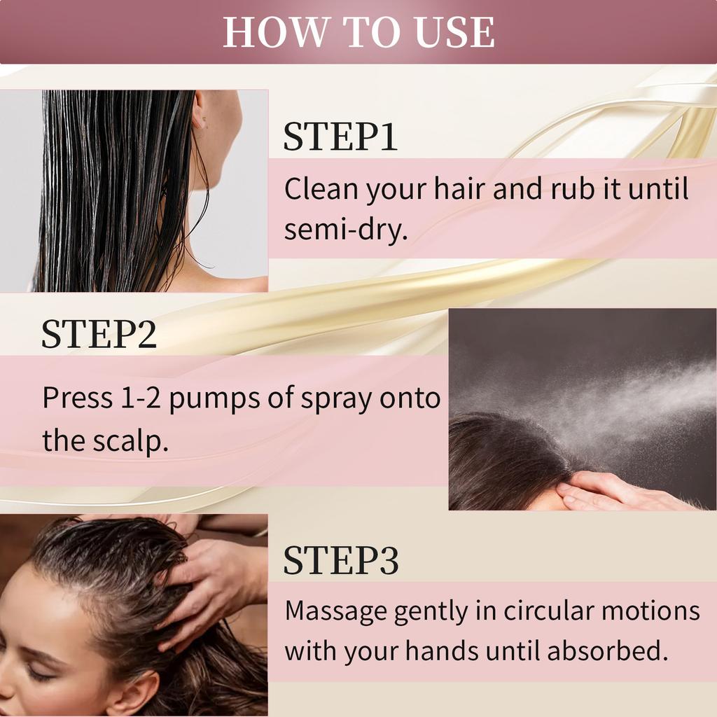 Spray For Thick Beige Hair, Strong Hair, Follicle And Root, Hair Loss Prevention And Thick Hair Color Hair 50ml