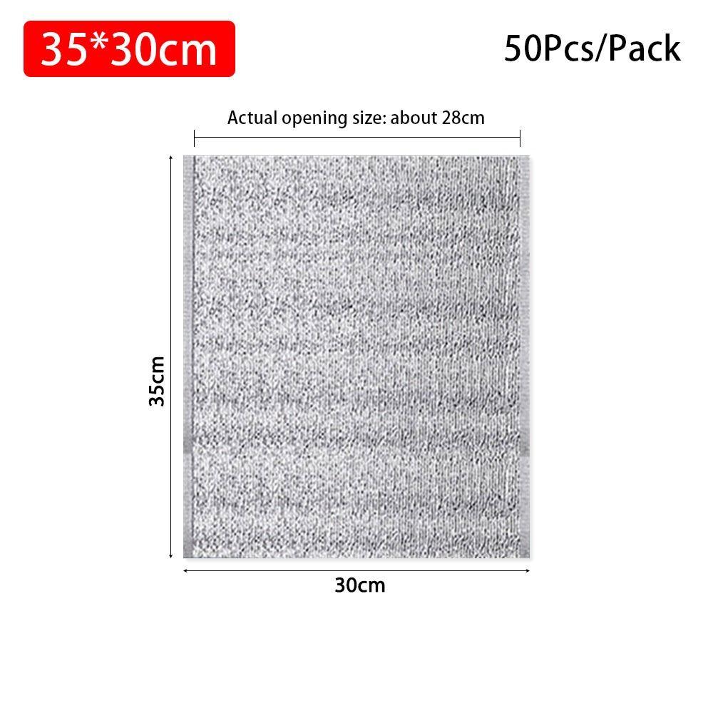 50Pcs/Pack Aluminum Foil Bag Folding Ice Cold Warm Food Thermal Drink Storage Insulation Bag Packing Delivery Carrier Cooler Bag