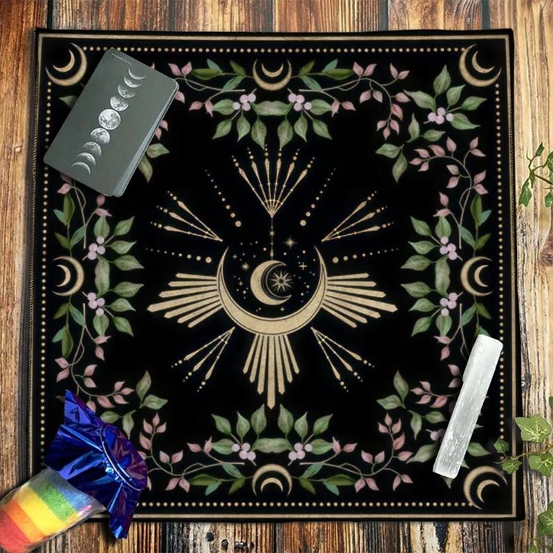 Astrology Tarots Table Altar Cloth Metaphysical Board Game Mat Pendulum Divinations Altar Tablecloth Board Game Card Pad