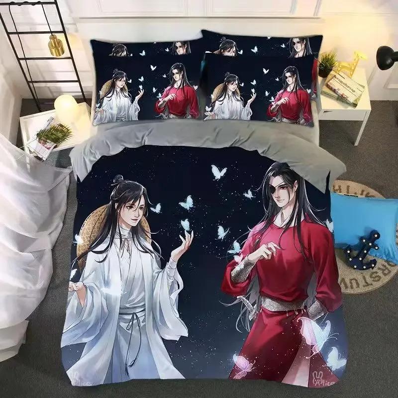 Heaven official’s blessing Duvet cover pillowcase All seasons oversize bed sheet three piece set Full Size Anime