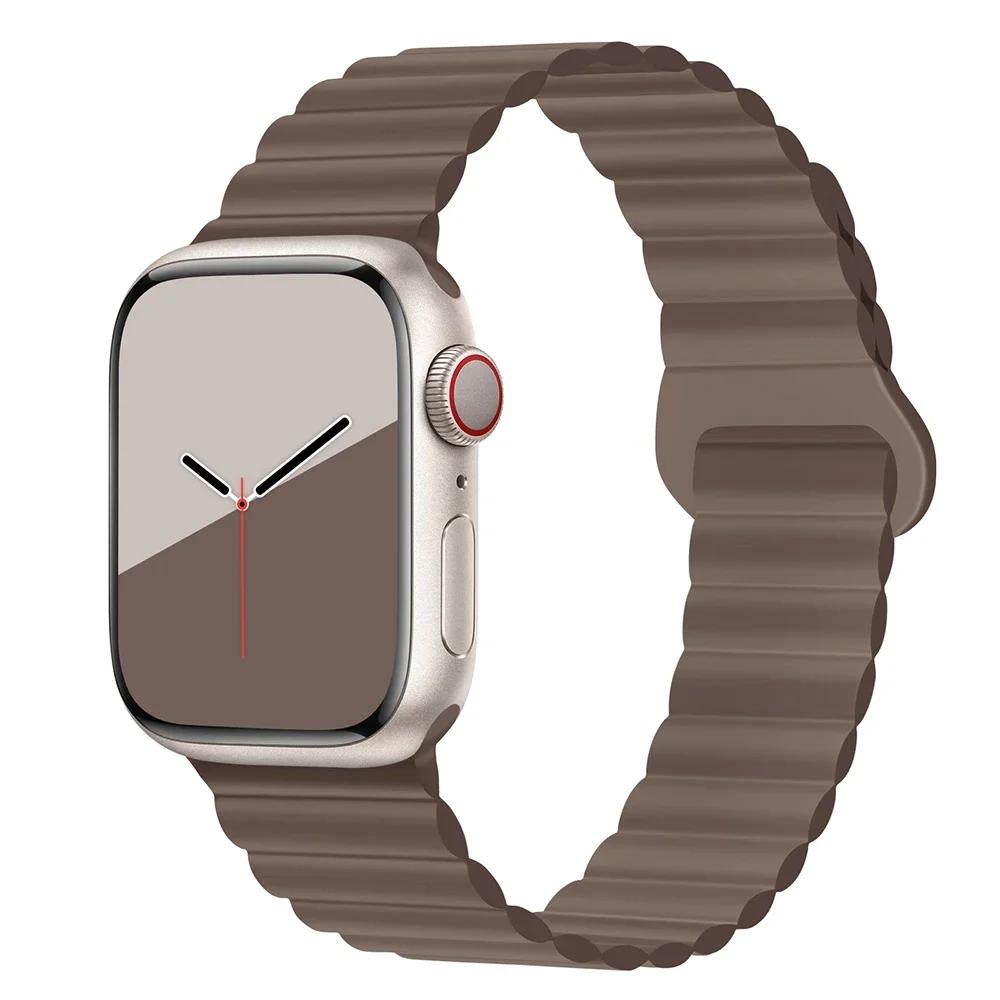 Magnetyczny Pasek Silikonowy Sportowy Bransoletki Do Apple Watch 41mm 42mm 44mm 45mm 46mm 49mm iWatch Seria 11 10 9 8 7 6 5 4se