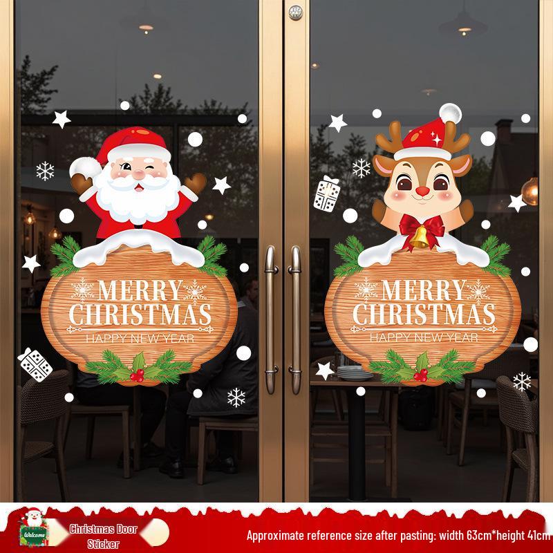 Santa Claus Christmas Window Clings - Tree, Door Stickers & Ornament Decor