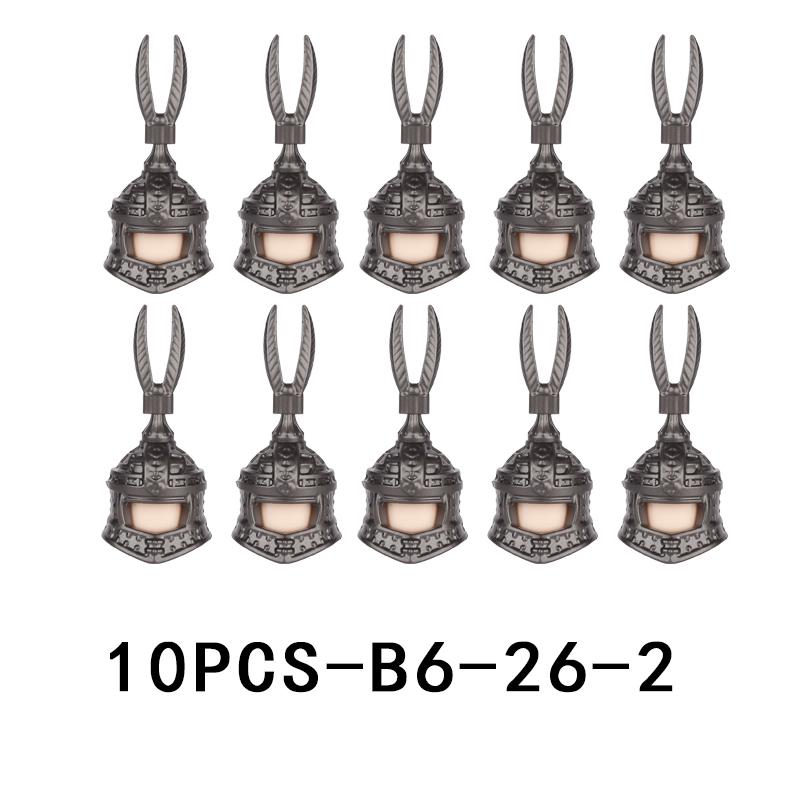 Mittelalterliche Militärburg Ritter Rüstung Bausteine Schulterpanzer Rüstungszubehör Roter Löwe Schwarzer Adler Waffensteine Spielzeug