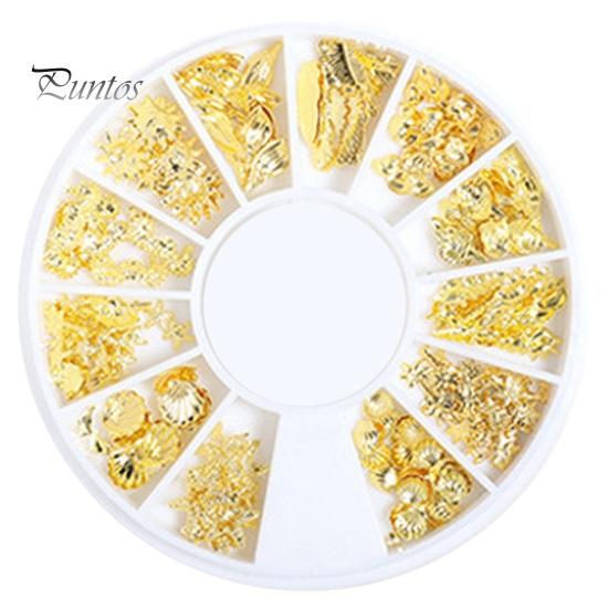 1 Box Nail Art Accessories 3D Metal Rivets Moon Star Shape DIY Manicure Reusable Nail Charm Jewelry Nail Art Manicure Accessories