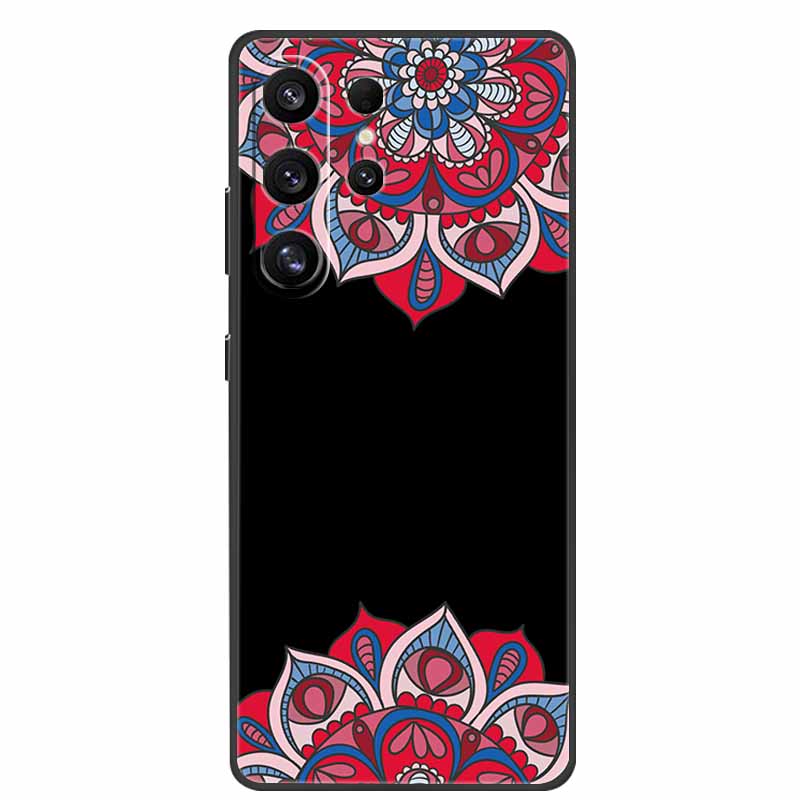 For Samsung Galaxy S26 Ultra Case Cute Floral Black Luxury Soft Silicone Back Cover For Samsung S26 Ultra Cases GalaxyS26 Ultra