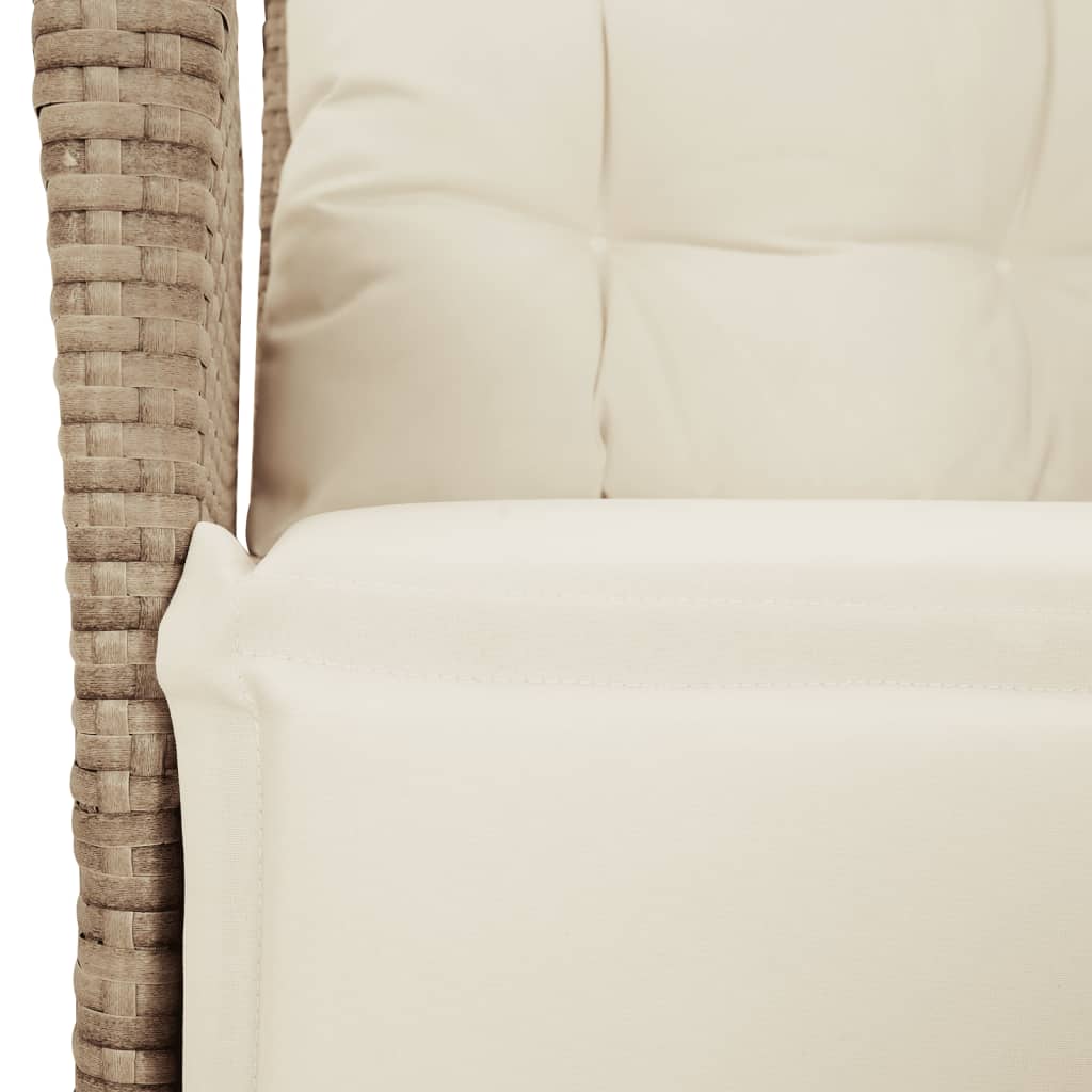 Vidaxl 9-Cz. Garden Furniture Set With Cushions, Beige, Poly Rattan