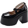 Fashion Super High Heel Single Shoes Autumn New Round Toe Shallow Mouth One Strap Platform Non-slip Wear-resistant Mary Jane Shoes