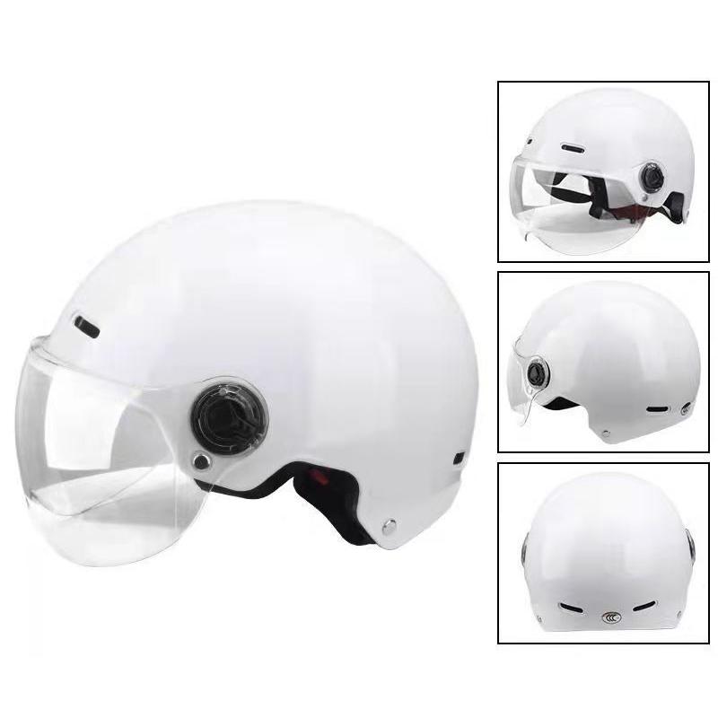 

Четыре сезона универсальный электрический мотоциклетный аккумуляторный шлем матовый мужской и женский серый легкий солнцезащитный крем белый