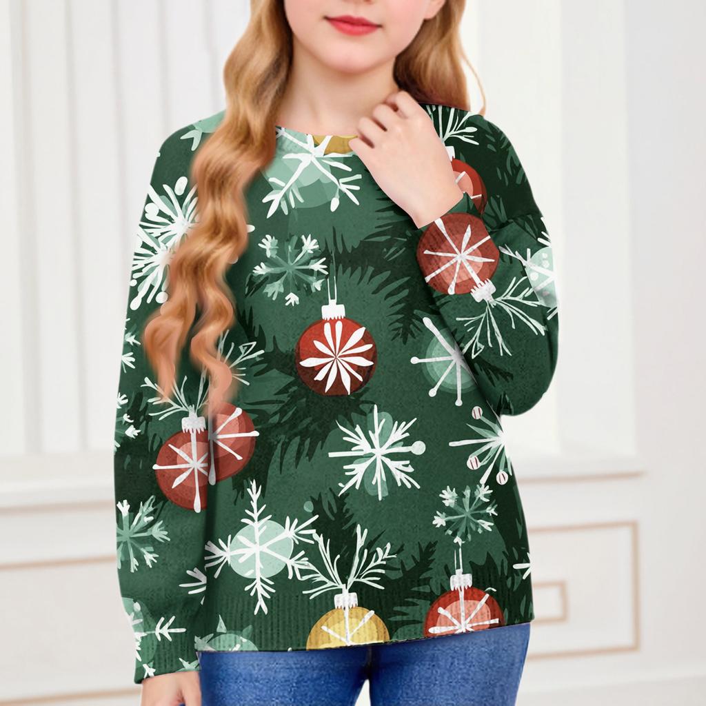 Vánoční mikiny pro děti chlapce a dívky pletený svetr roztomilé tričko podzimní kulatý výstřih pulovr topy