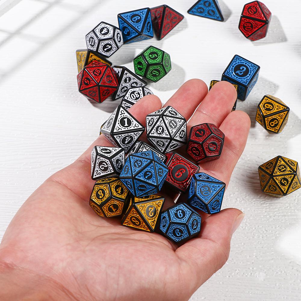 7ks Polyedral Dice Dvoubarevné Polyedral Herní kostky pro RPG Dungeons and Dragons DND RPG D20 D12 D10 D8 D6 D4 Stolní hra