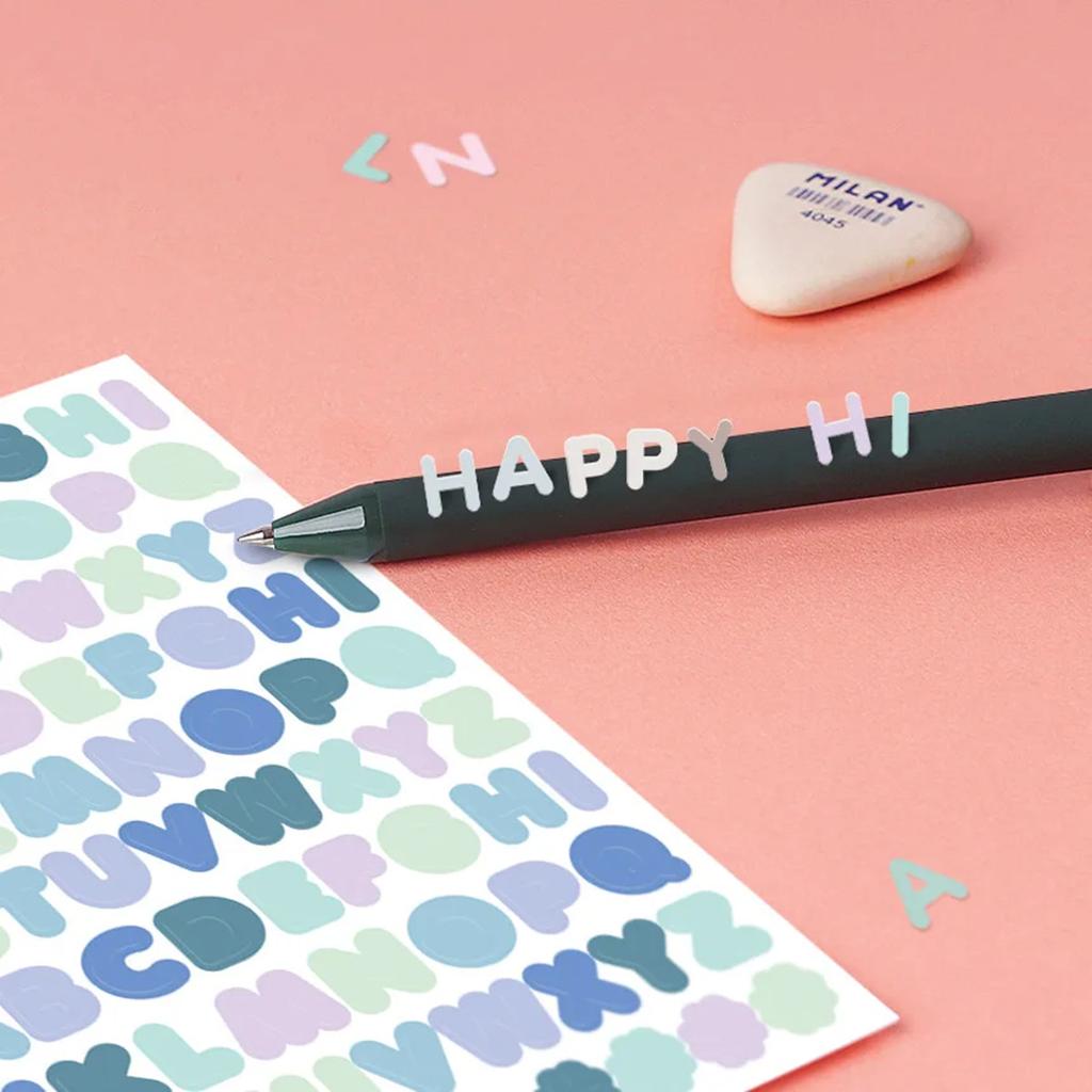 8Pcs Colorful Letter Stickers, Waterproof, Waterproof Self-Adhive Decorative for Journals, Tablets Water Bottles