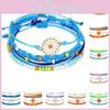 Unique Bohemian Style Waterproof Wax Thread Bracelet Set With Alloy Daisy Beads