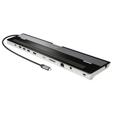Estação de Docking HDMI 4K USB-C j5create (9 em 1) 4K HDMI 5Gbps USB-A x3 Leitor de Cartões PD 100W Gigabit Ethernet Combo Jack de Áudio para MacBook/Windows USB-C