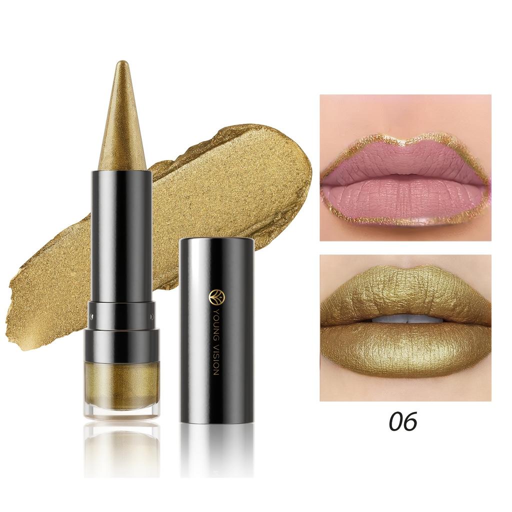 Glitter Lipstick Long-Lasting Shimmering Finish for Bold and Glossy Lips Easy Contour Multi-Use for Lips, Lip Liner, Eyeshadow, and Eyeliner