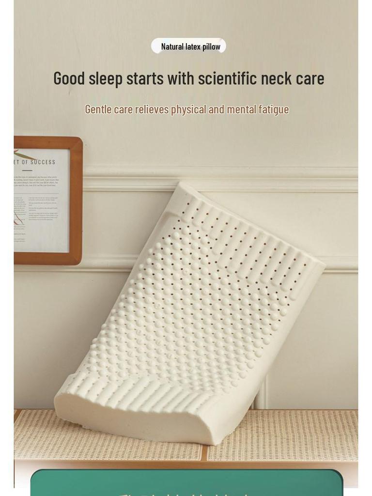 Thailand Natural Latex Neck Support Pillow for Home and Dorm - Massage & Sleep Aid