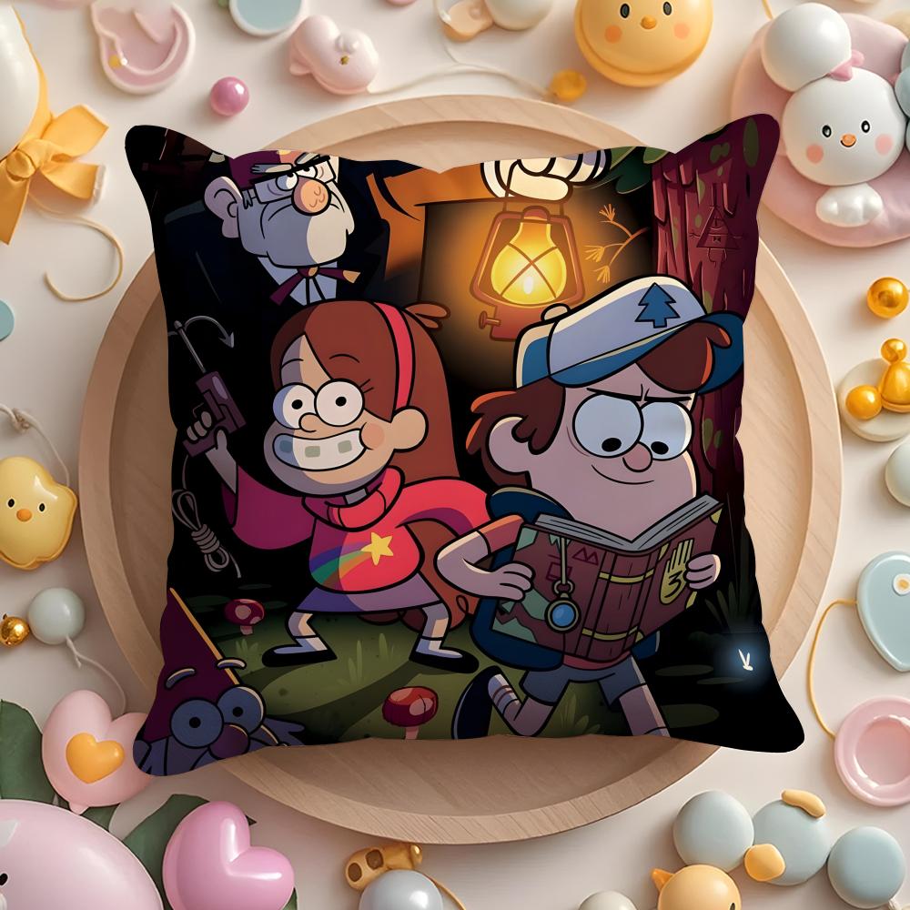 G-gravity F-falls Anime Cushion Cover Home & Car Multi-Scene Pillow Cover - Reversible, Soft & Durable for Daily Use