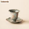2pc/lot Hand Drawn Daisy Petal Coasters Ice Crack Glaze Non-slip Coasters Cups Saucer Anti-scald Placemats Base Tea Services
