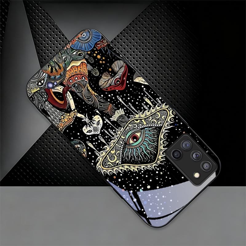 Magic Mushrooms Art Black Phone Case For Samsung A32 A33 A34 A35 A36 A37 A51 A52 A52s A53 A54 A55 A56 A57 A71 A72 73 Glass Cover