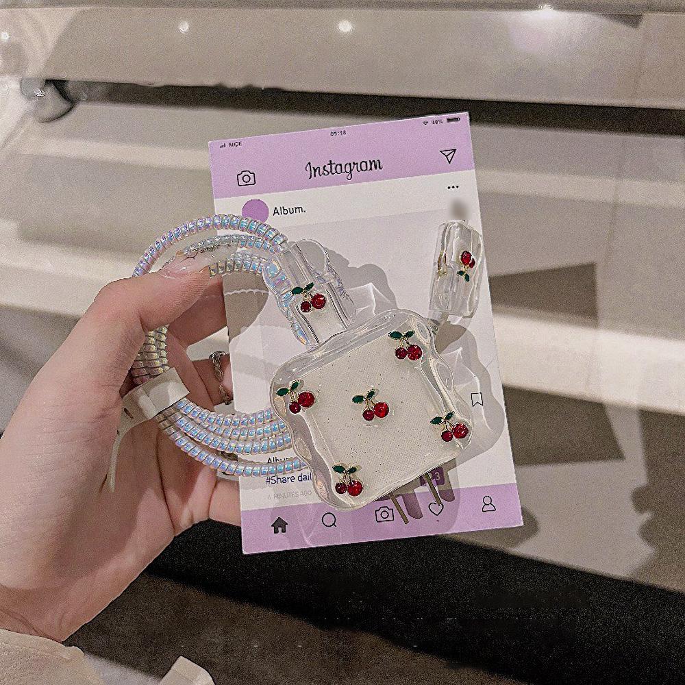 Geeignet für Apple Datenkabel Schutzhülle Ladegerät 20W Schnellladung bruchsicher Kabelaufwickler Niedliches Blume Tier Fortgeschritten