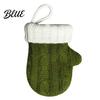 Wool Table Setting Mini Knitted Christmas Mitten Ornaments Xmas Glove Hanging Decor Festive Tableware Flatware Holiday Decor Holders Knit Pendants