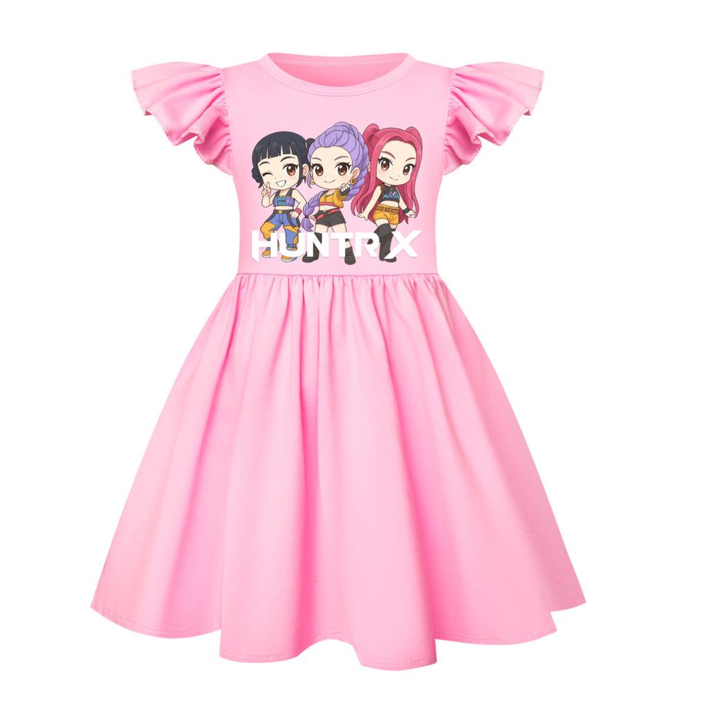 5015 Kids Girls Mira Zoey Rumi Printed Ruffle Short Sleeves Casual Dress