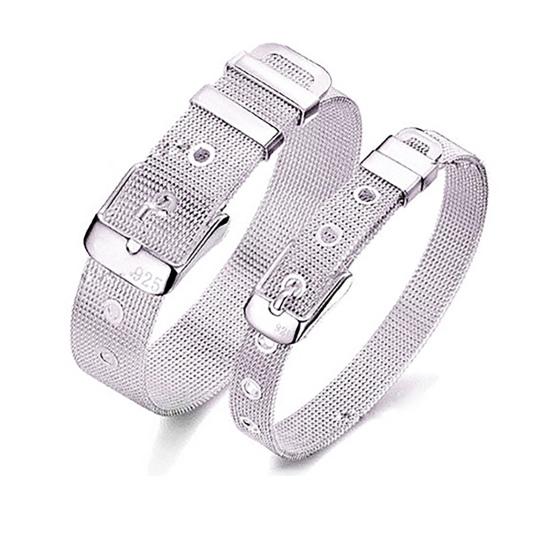 Bracelet Adjustable Fine Workmamship Silver Plated Adjustable Belt Buckle for Daily Wear