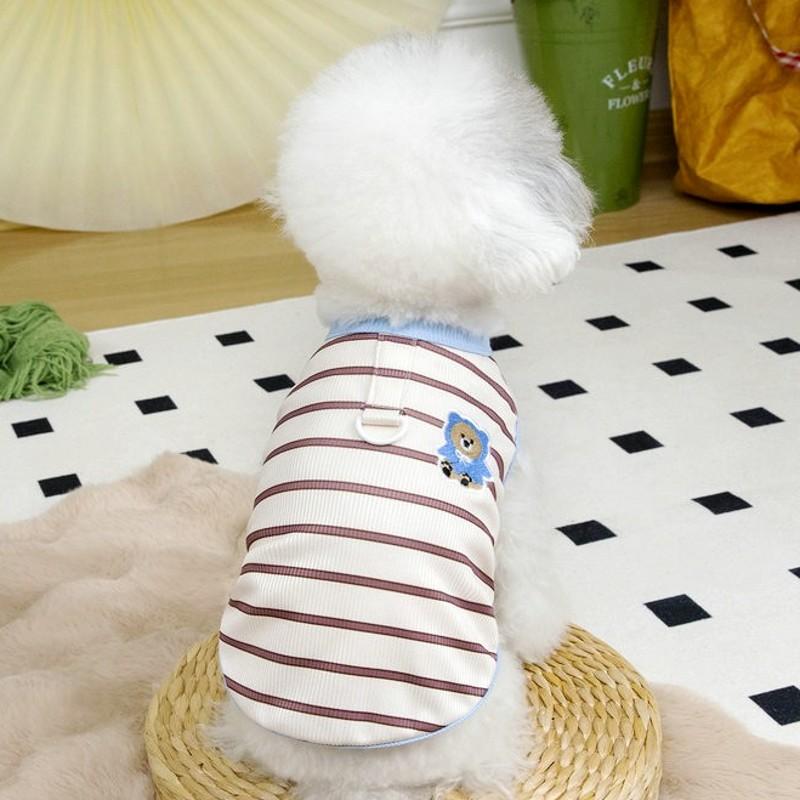 Striped Puppy Shirt Dog Summer Vest Cute Thin Hoodies for Dogs Chihuahua Bichon Witer Dog Undershirt Cat Clothing Pet Sweatshirt