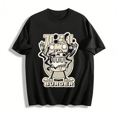 Zombie Burger Grafik T-Shirt Street Style Locker Lässig Unisex Kurzarm Trendiges Top Reines Baumwoll-T-Shirt