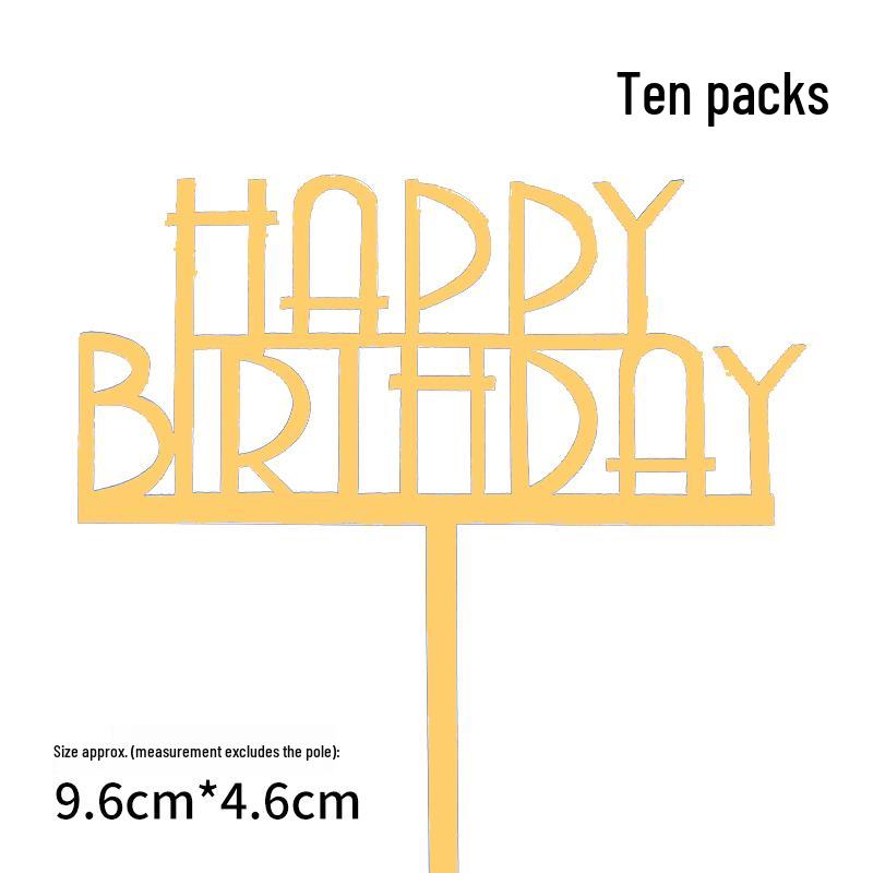 50 Stück Goldene Acryl-Kuchenstecker - Geburtstag, Festival, Muttertagsfeier