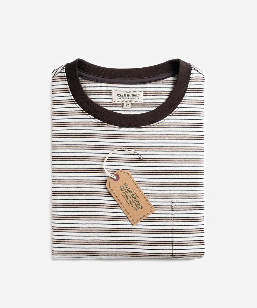 Waildeubeuligseu W25 Striped Pocket Tee (Brown)