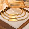 Free Engraving Name Date Bracelet for Baby,Hollow Butterfly Bracelet, Gold Color Stainless Steel NK Chain Bracelets